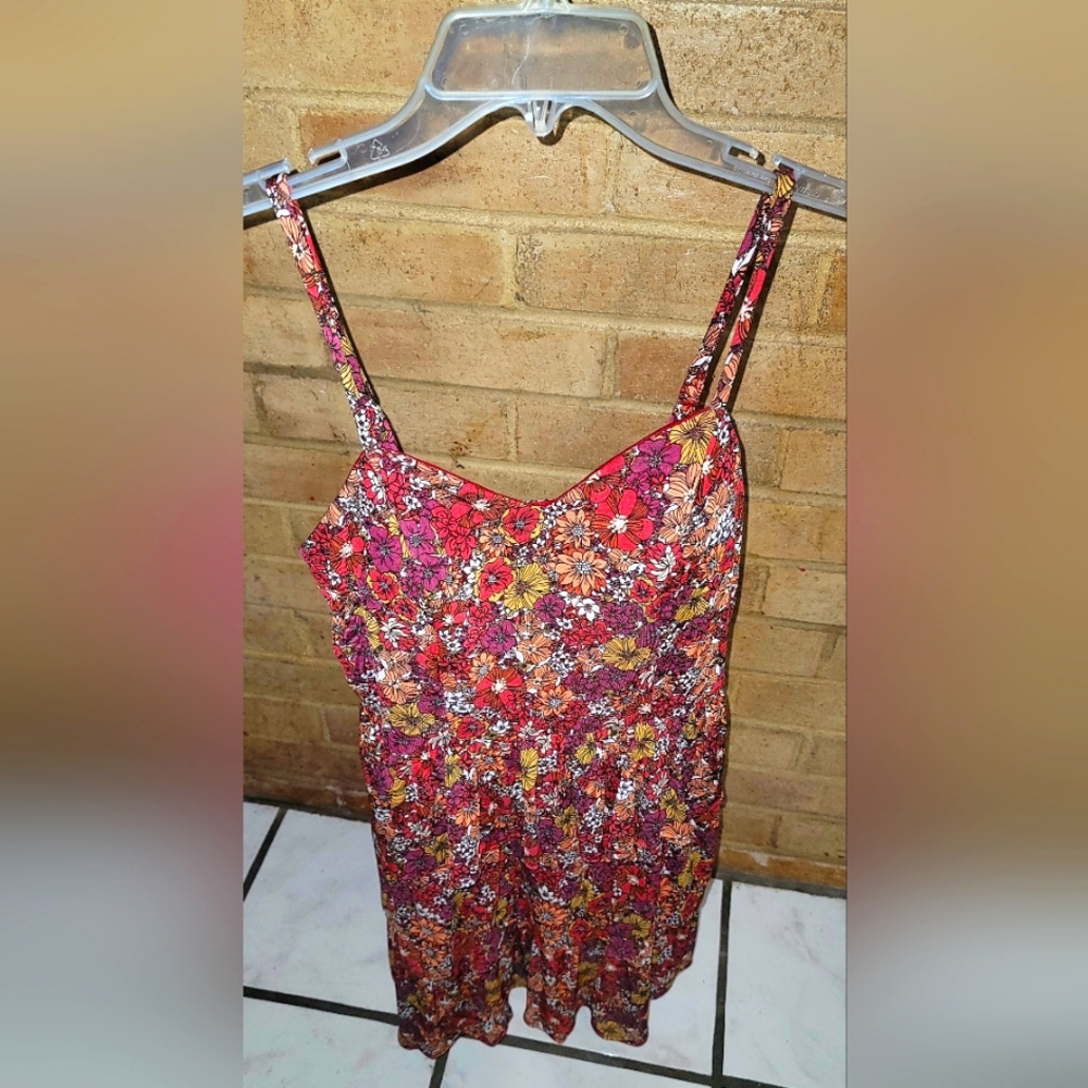 I.N. San Francisco Pink and Red Dress Floral